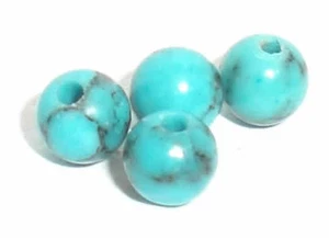 Türkis. Perlen. Kugel. 4mm. Strang 39cm / 90 Stück - Picture 1 of 1