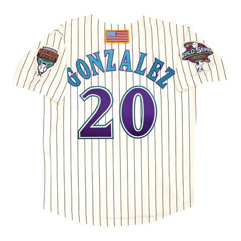 Luis Gonzalez 2001 Arizona Diamondbacks Alt Home Ivory World Series Men's Jersey Cover