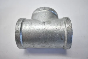 BIS Pipe Galvanized Tee 2" x 2" x 2" Threaded Fitting Triple Outlet Steel - Picture 1 of 6