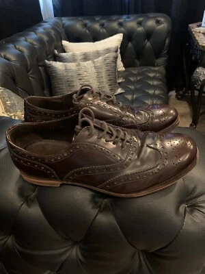 Prada Brown Leather Wingtip Platform Brogues Oxfords Unisex Size 7M/9W - Image 1 of 4