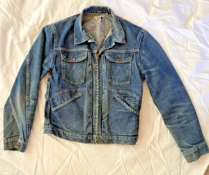RARE Vintage 60s Wrangler Blue Bell Selvedge Denim Jacket Scovill Zipper 38 - Picture 1 of 21