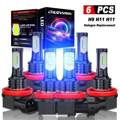 Combo de faros LED altos bajos + focos antiniebla para Saturn Sky 2007-2010 8000K 6X Foto 1 de 4