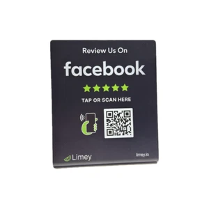 5x NFC Facebook Tap to Review Ständer - Tisch Display für Facebook Bewertungen - Limey - Bild 1 von 1