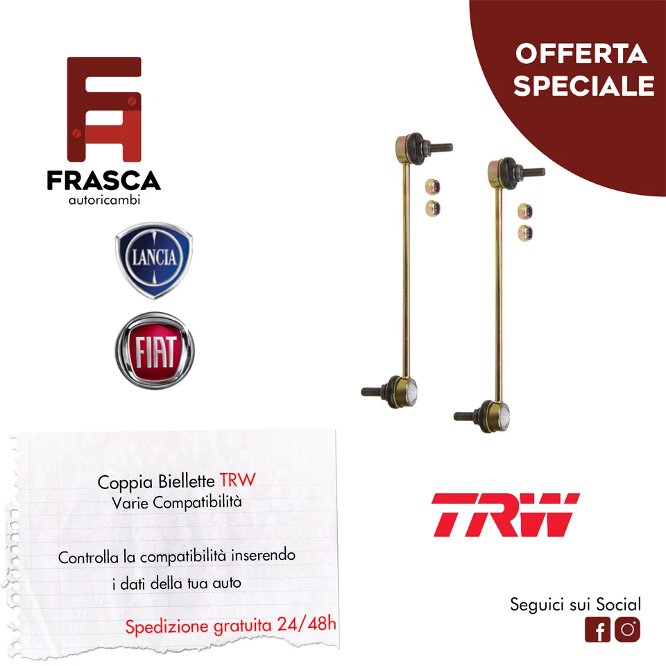 Tiranti Barra Stabilizzatrice Biellette Anteriori Lancia Dedra 1.6 1.9 2.0 Lybra - Imagen 1 de 1