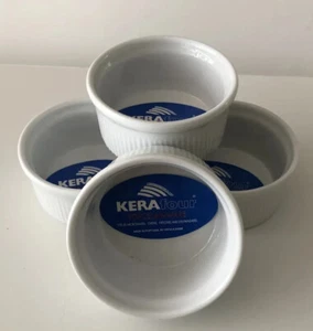 4 Vista Alegre Kerafour Auflaufförmchen Puddingschalen weiß gerippte Seiten Neu Portugal - Bild 1 von 6