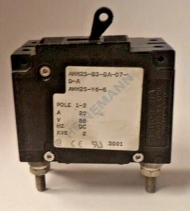 Circuit Breaker, 20 Amp, 2 Pole, 65 Volt DC, AMM2S-B3-07-D-A , pn AMM2S-Y6-5 - Picture 1 of 7