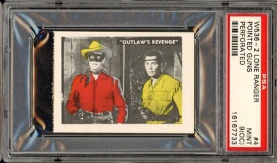 1950-60 W536-2 Lone Ranger Perforated #4 Pointed Guns PSA 9 (OC) - Image 1 of 2