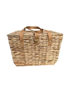 Natural Woven Picnic Basket - Hearth & Hand with Magnolia - Picture 1 of 4