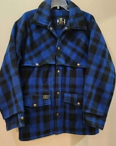 Chaqueta de Caza Vintage Térmica King Azul Búfalo Lisa Lana Estilo Mackinaw Talla Lg-M - Imagen 1 de 23