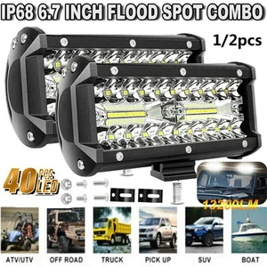 40LED Light Bar Waterproof Offroad Fog Light 120W for UTV ATV Truck Boat US - Picture 1 of 8