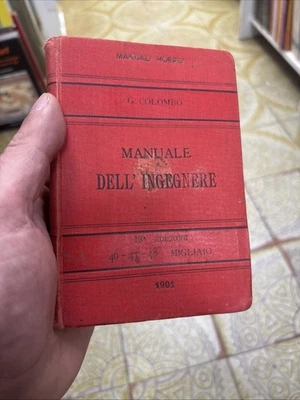 V22 Manuale dell'ingegnere - G. Colombo - Ed. Hoepli - ed. 1901 - Immagine 1 di 4