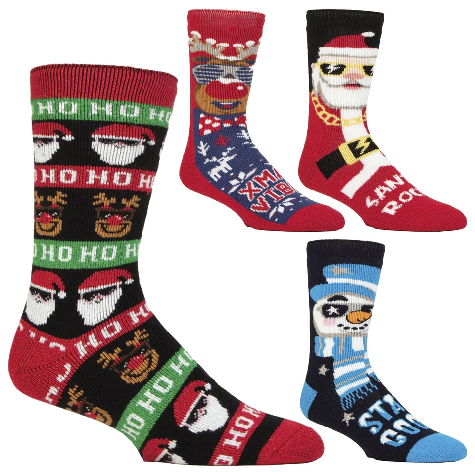 Mens Fluffy Christmas Socks by Heat Holders Lite - Image 1 of 1