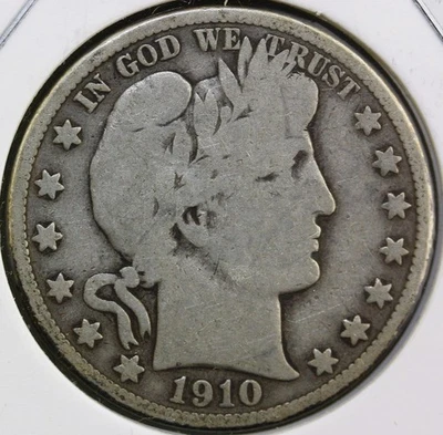 1910-S Barber Half Dollar 90% Silver US Coin 50c #23 - Image 1 of 2