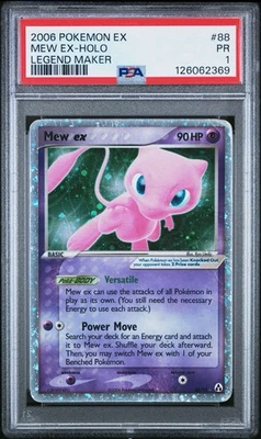 PSA 1 Mew EX Legend Maker Holo Foil Rare 88/92 2006 Pokemon PR - Image 1 of 2