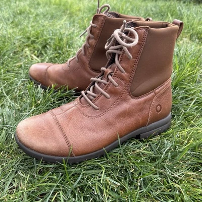 Botas Bogs Alexandria Cuero Marrón Tacón Bloque Con Cordones Para Mujer Talla 7 EU 38 Foto 1 de 4