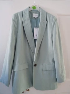 Warehouse Relaxed Fit Blazer Size 10 UK Green New With Tags - Picture 1 of 5