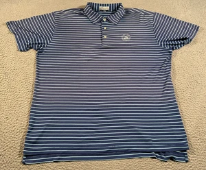 Peter Millar Summer Comfort Polo Shirt Men Large Blue Mar-A-Lago Country Club - Picture 1 of 8