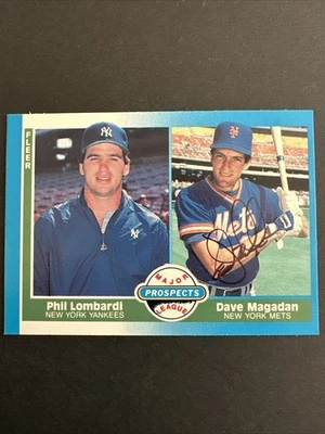 1987 Fleer Dave Magadan, Phil Lombardi #648 (RC) Magadan Autograph TTM Mets - Image 1 of 2