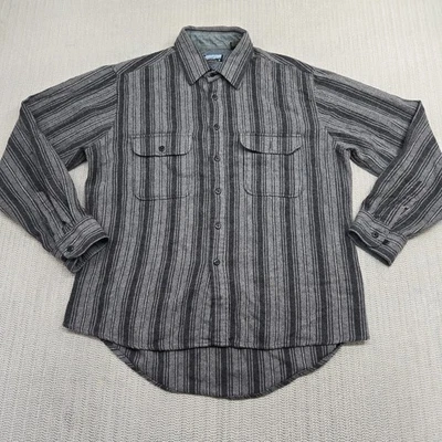 Vintage Fieldmaster Shirt Mens Large Gray Black Wool Blend Button Up Western 90s - Image 1 of 4