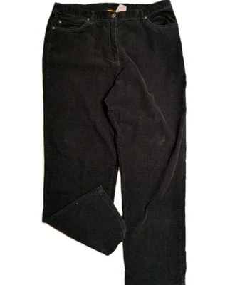 Ruby Rd Black Corduroy Pants Size 14 Stretch & Some Elastic Waist Straight Leg - Image 1 of 4