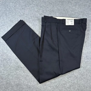 Alfani Pants Mens 38x32 Navy Blue 100% Wool Pleated Dress Work Trousers Classic - Picture 1 of 10