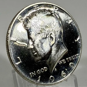 Medio dólar Kennedy 1969-S • 40 % plata • sin circular MS Mint Luster • moneda BU - Imagen 1 de 7
