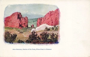 Postcard Gateway Garden of the Gods Pikes Peak in Distance 1903 UDB Embossed - Picture 1 of 2