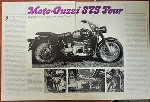 Moto Guzzi 875 1974 cuatro Custom Tourer motocicleta original artículo 2p - Imagen 1 de 1
