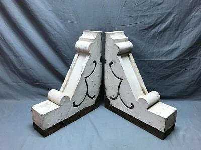 Par de ménsulas antiguas de madera victorianas en mal estado pan de jengibre de colección antiguas elegantes 1152-23B Foto 1 de 4