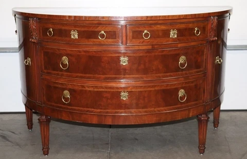 Fine Hand Carved Mahogany French Louis XVI Style Karges Commode Buffet Cover