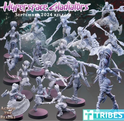 ACROSS THE REALMS Hyperspace Gladiators x 16 models pack (28 / 32mm scale)