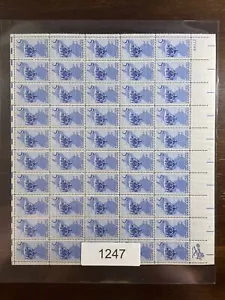 1247 US Mint Sheet, 5 Cent New Jersey Tercentenary, Mint NH - Picture 1 of 3