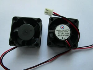 2 pcs Brushless DC Cooling Fan 24V 4020S 5 Blade 40x40x20mm 2Wire Sleeve Bearing - Picture 1 of 4