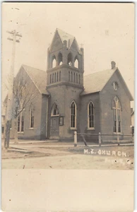 RPPC M.E. Church, Payne, Ohio Paulding County 1908 Vintage Real Photo Postcard - Picture 1 of 2