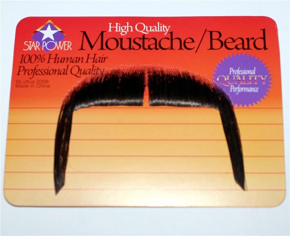 WESTERN COWBOY Gunfighter Zapata Mexican Gringo HUMAN HAIR MOUSTACHE Brown New - Image 1 of 1