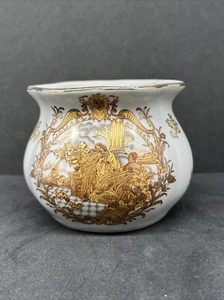 LIMOGES PEQUEÑO JARRÓN DE PORCELANA VINTAGE CON Florero Rosa Escena Dorada Dorada, 2.25" - Imagen 1 de 7