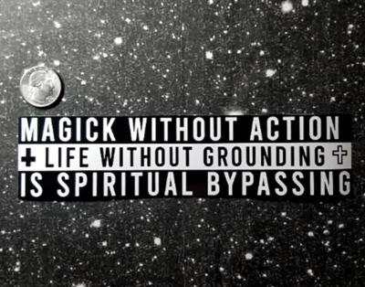 ♆ Pegatina de vinilo impermeable Spiritual Bypassing 2 x 7,5" [💪 Durabilidad HQ!] Culto Foto 1 de 4