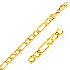 6.5mm 10k Yellow Gold Lite Figaro Bracelet - Picture 1 of 1