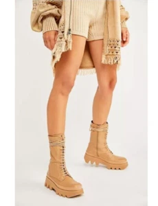 Botas Paloma Barcelo Mujer Helsa Plataforma Cuero Taupe Talla UK 7/40 - Imagen 1 de 21