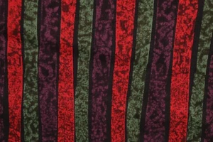 140"L x 42"W P&B Textiles Willowood Jean Wells Purple Red Green Striped - Picture 1 of 7