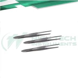 3 Pcs IRIS EYE DRESSING SERRATED FORCEPS STRAIGHT 4" SURGICAL STAINLESS STEEL CE - Picture 1 of 4