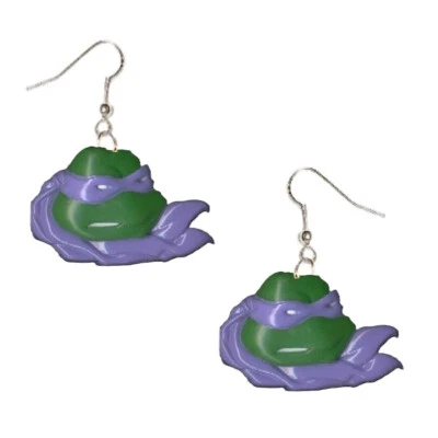 TMNT DONATELLO Funky EARRINGS Teenage Mutant Ninja Turtles Charm Costume Jewelry - Изображение 1 из 2