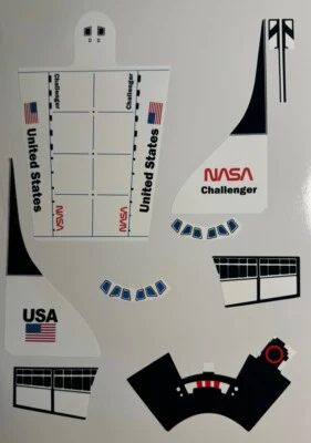 1984 Space Shuttle Pinball Machine Stickers w/Space Shuttle "Challenger" Theme - Image 1 of 4