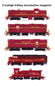 Locomotive Lehigh Valley epoca rossa toscana 5 magneti Andy Fletcher - Foto 1 di 1