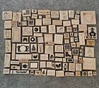 120 LOT of Wood Mount Rubber Stamps All Sizes Crafting Scrapbooking Card Making