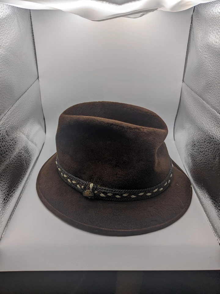 The Sovereign Stetson Hat Braided Brown Fedora Black 7  Mens - Image 1 of 4