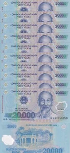 Vietnam 20000 Dong MIX DATE Polymer P 120 UNC LOT 10 PCS - Picture 1 of 1