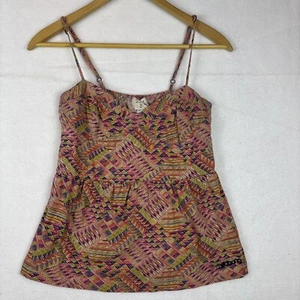 Billabong Junior Medium bauchfreies Oberteil Cami verstellbare Träger geometrischer Boho-Druck gebraucht, in einwandfreiem Zustand - Bild 1 von 5