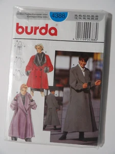 Misses Single or Double Breasted Coats 2 Lengths Burda Pattern 4388 Sizes 12-22 - Picture 1 of 2