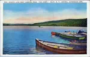 Eight Lake Boat Carry Inlet N.Y Adirondack Mts Postkarte nicht verschickt - Bild 1 von 2